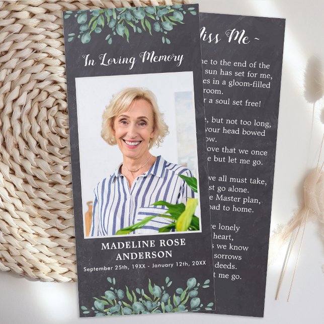 Tarjeta conmemorativa Eucalyptus Gray Slate Funera (Subido por el creador)