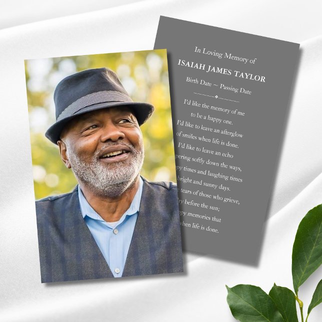 Tarjeta conmemorativa funeral de personalizado Pho (Custom Photo Prayer Card)