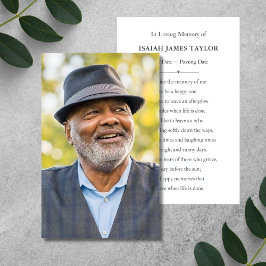 Tarjeta conmemorativa funeral de personalizado Pho