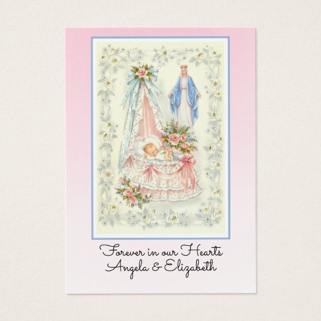 Tarjeta conmemorativa funeral para bebés gemelos - (Frente)