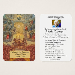 Tarjeta conmemorativa funeraria española católica 