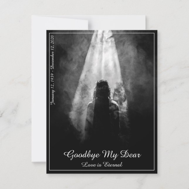 Tarjeta conmemorativa hacia la luz - adiós, querid (Anverso)
