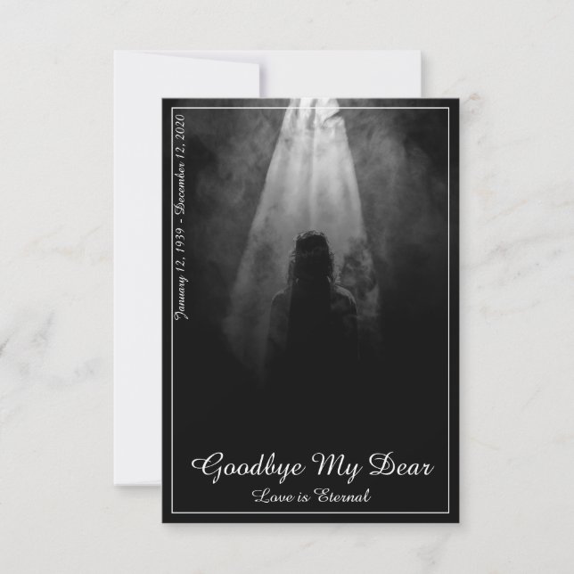 Tarjeta conmemorativa Hacia la luz - adiós, querid (Anverso)