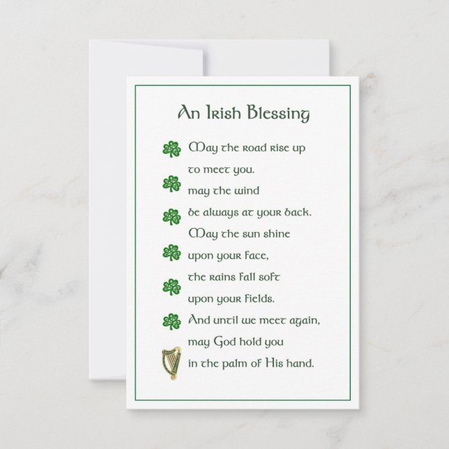 Tarjeta conmemorativa irlandesa de la bendición (Anverso)