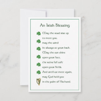 Tarjeta conmemorativa irlandesa de la bendición