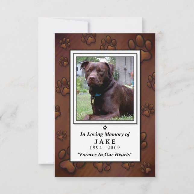 Tarjeta conmemorativa mascota 3.5"x5" - Foto marró (Anverso)