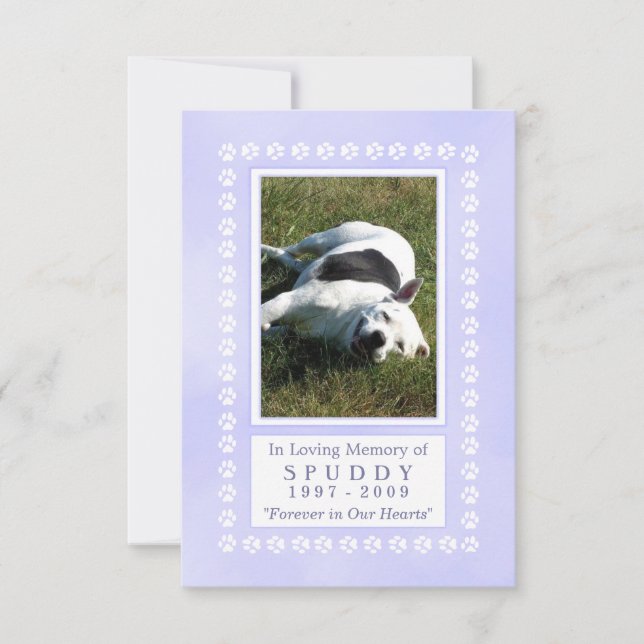 Tarjeta conmemorativa mascota 3.5"x5" - Huella azu (Anverso)