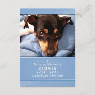 Tarjeta conmemorativa mascota 3.5 x 5 azul - Poema