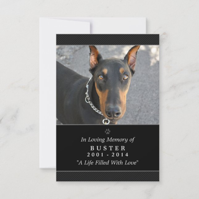 Tarjeta conmemorativa mascota 3.5 x 5 negro - Poem (Anverso)