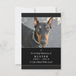 Tarjeta conmemorativa mascota 3.5 x 5 Oración negr