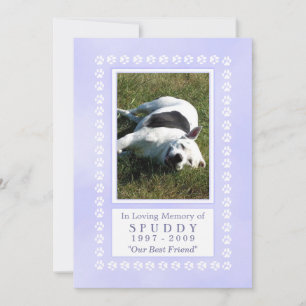 Tarjeta conmemorativa mascota 5x7 - Huellas azul c