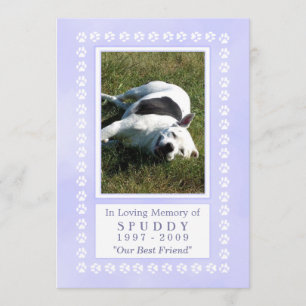 Tarjeta conmemorativa mascota 5x7 - Huellas azul c