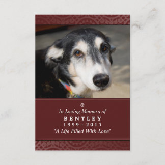 Tarjeta conmemorativa mascota de 3,5" x 5" - Marró