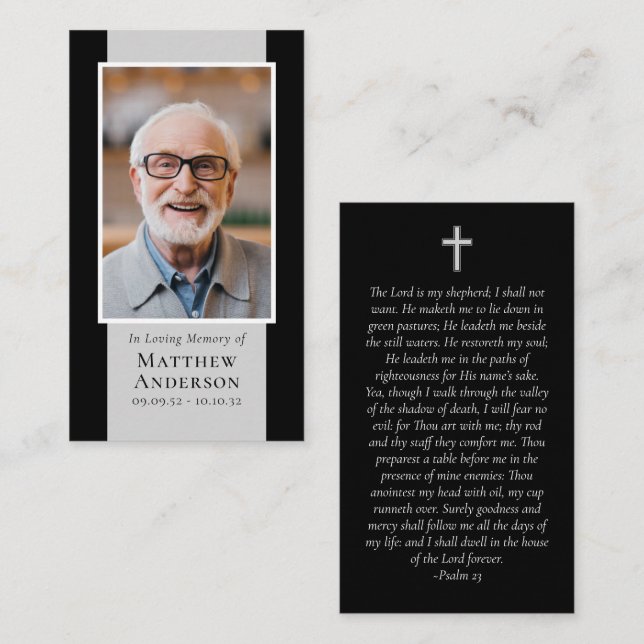 Tarjeta conmemorativa moderna de fotografía gris n (Anverso / Reverso)