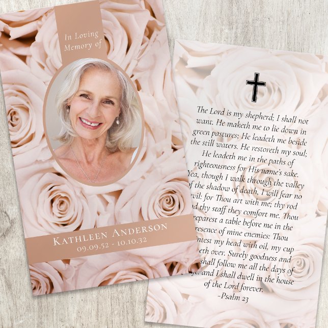 Tarjeta conmemorativa Oval Photo Pink Roses (Subido por el creador)