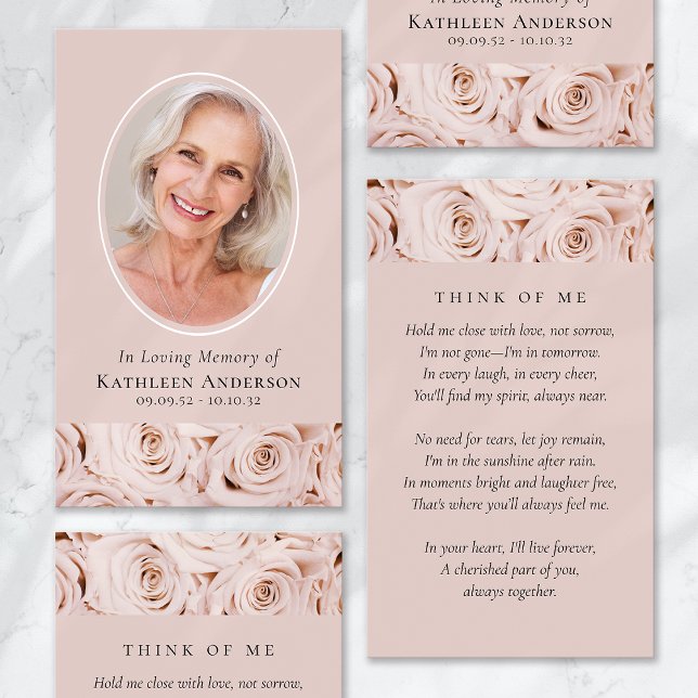 Tarjeta conmemorativa Oval Photo Pink Roses (Subido por el creador)