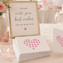 Tarjeta conmemorativa para baby shower con corazon