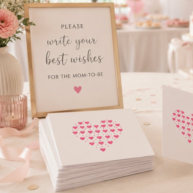 Tarjeta conmemorativa para baby shower con corazon (Subido por el creador)