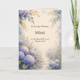 Tarjeta conmemorativa personalizada de Hortensias