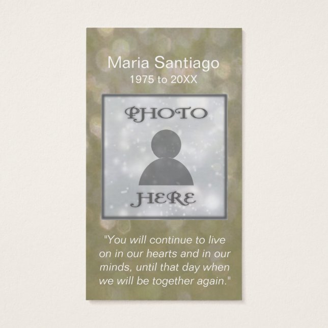 Tarjeta conmemorativa | Purpurina dorado (Atrás)