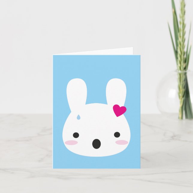 Tarjeta Conmocionado conejo Kawaii (Anverso)