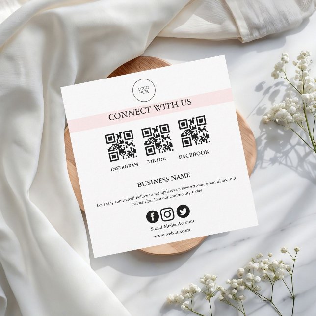 Tarjeta Connect With Us Social Media Sign | Business (Subido por el creador)