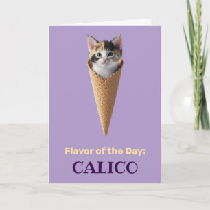 Tarjeta Cono de gato atigrado lindo saludo