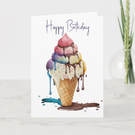 Tarjeta Cono de helado de cumpleaños