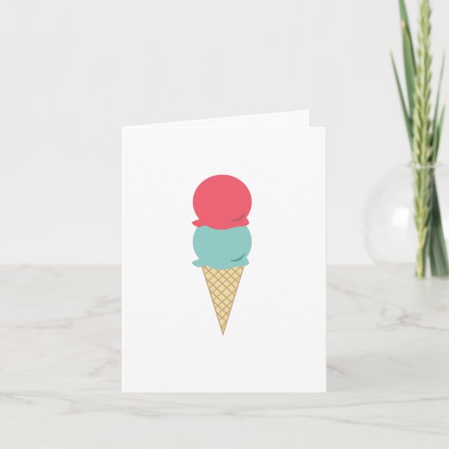 Tarjeta Cono de helado doble cucharada caprichoso (Anverso)