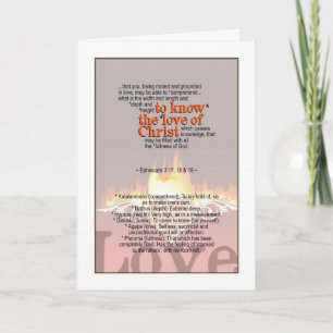 Tarjeta Conoce el amor de Dios - Efesios 3:17, 18 y 19