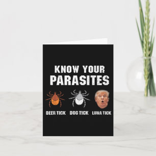 Tarjeta Conoce tus parásitos - Divertido anti Trump