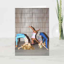 Tarjeta Conozca a los Chicas del gimnasio.