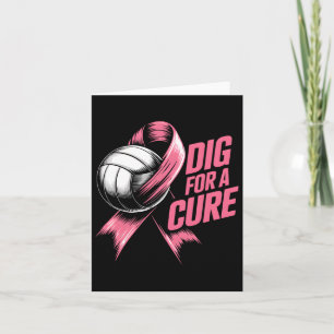 Tarjeta Consciente Del Cáncer De Mama De Voleibol De Cure