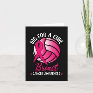 Tarjeta Consciente Del Cáncer De Mama De Voleibol De Cure