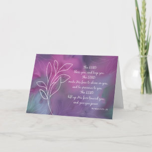 Tarjeta Consecado como Obispo Dios bendice y guarda púrpur