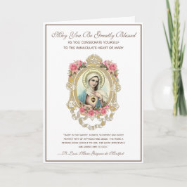 Tarjeta Consección católica a la Virgen María Religiosa