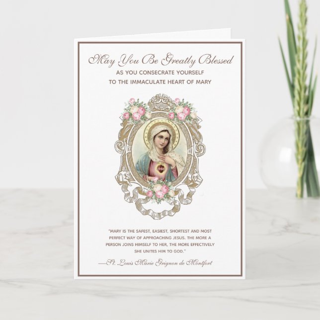 Tarjeta Consección católica a la Virgen María Religiosa (Anverso)