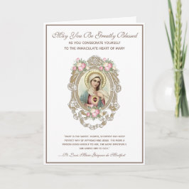 Tarjeta Consección católica a la Virgen María Religiosa