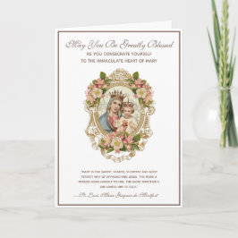 Tarjeta Consección católica a la Virgen María Religiosa