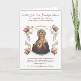 Tarjeta Consecración católica para inmacular la religión d