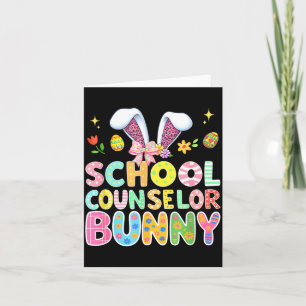 Tarjeta Consejero Escolar Conejito Pascua Leopardo Colorid