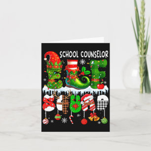 Tarjeta Consejero Escolar Elfo Squad Xmas Colorido Sombrer