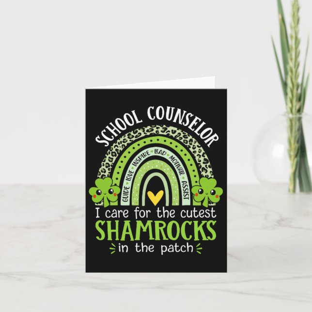 Tarjeta Consejero Escolar Shamrocks Arcoíris Más Lindos St (Anverso)