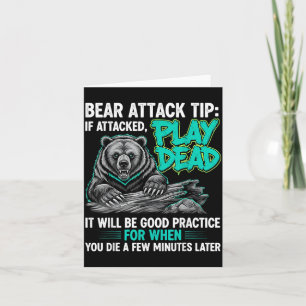 Tarjeta Consejo de Ataque de Oso Finge Estar Muerto Humor