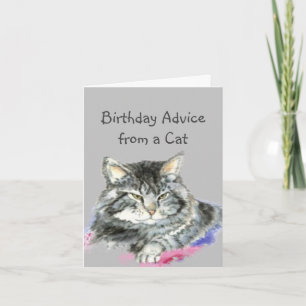 Tarjeta Consejo de cumpleaños de un gato divertido humor a