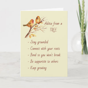 Tarjeta Consejo de una cotización Inspiradora de árbol del