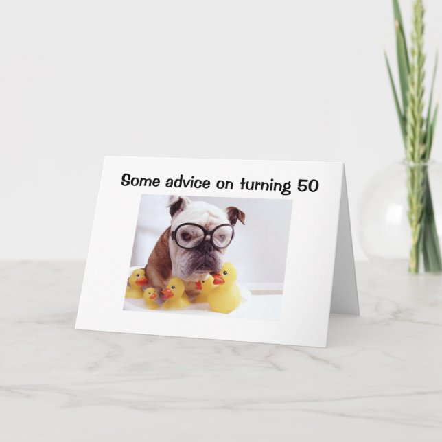 TARJETA CONSEJOS AL CUMPLIR 50 (Anverso)
