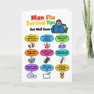 Tarjeta Consejos divertidos para sobrevivir a la gripe mas