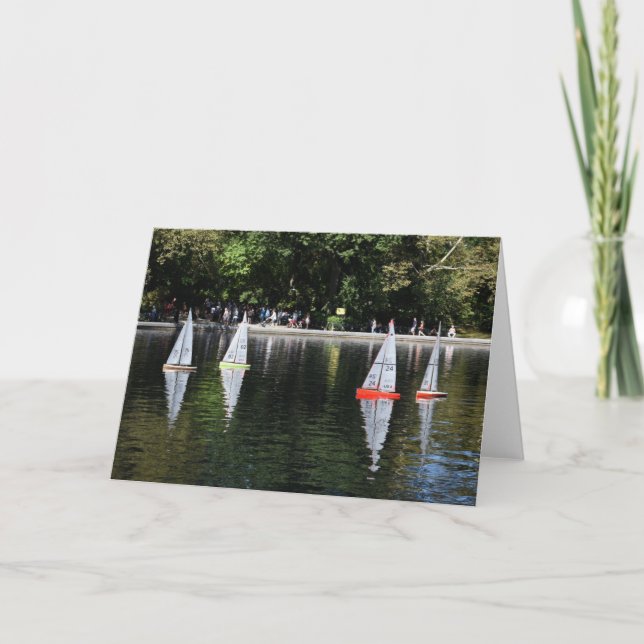 Tarjeta Conservatorio de Agua Central Park Bote Pond New Y (Anverso)
