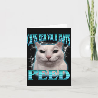 Tarjeta Considera Pantalones Meó Gato Divertido Meme Humor